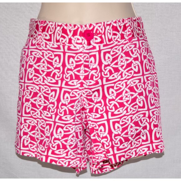 Tracy Negoshian Pants - Tracy Negoshian Pink/ White Shorts size 6
